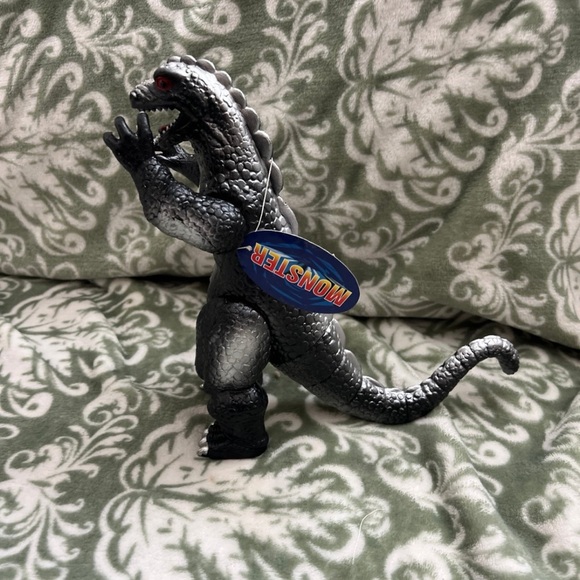 unkown Other - RARE GODZILLA MONSTER ACTION FIGURE 9” Black & Silver New